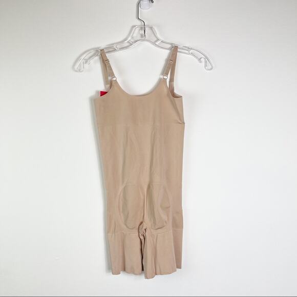 Spanx NWT 10130 OnCore Open-Bust Mid-Thigh Bodysuit Soft Nude L (0178) - Picture 4 of 7